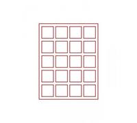 LINDNER Das Original Inserto in velluto, standard con 20 scomparti quadrati, 47 x 47 mm, per monete/medaglie e altri oggetti da collezione