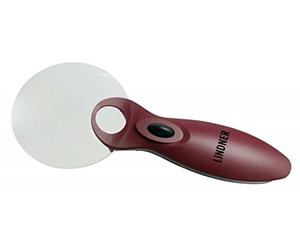 LINDNER Das Original Rim Free LED Illuminated Magnifier, 8X /20xmagnification