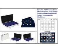 Lindner S2340M-75 valigetta monete ALU 5 Tableaux 2329-24 Blu Per 75