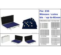 LINDNER-S2340M-Valigetta Monete-ALU-Design-5-Blu-Tableaux-Mix-Per-236-Monete