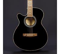 Lindo B-STOCK - Chitarra elettroacustica per mancini, con preamplificatore attivo, accordatore digitale, XLR/Jack e custodia imbottita (piccole imperfezioni estetiche)