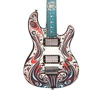 Lindo Chitarra elettrica Sahara V2, intarsio nautico con stella, tastiera in acero massiccio, corpo sicomoro, leggera, finitura grafica artistica