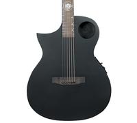 Lindo Neptune - Chitarra elettroacustica nera per mancini, con preamplificatore F-4T e custodia imbottita
