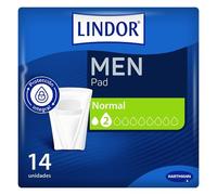 Lindor Men: 14 protezioni per uomini con perdite di urina, normali, assorbenti e assorbenti per l'incontinenza