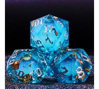 Lindragonhe Green Dragon Eye Liquid Core Dice Dice Dice set per giochi di ruolo da dadi a dadi Dungeon e Dragons Set per dice D&D Reghi Resin D e D D