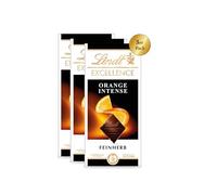 Lindt Cioccolato EXCELLENCE Orange Intense, confezione da 3 pezzi | 3 tavolette da 100 g | cioccolato fine con pezzi di arancia e mandorle | sapore intenso di cacao | cioccolato fondente | cioccolato vegano