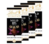 Lindt Excellence Cioccolato Fondente Mild 100g Confezione 4 Pezzi