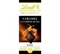 Lindt Cioccolato fondente, extra fine, tradizionale, con grani di caramello, zucchero caramellato e fiore di sale - il tavolo da 100 g