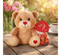 Lindt Lindor Peluche Orso con Praline Cioccolato al Latte Idea Regalo 100 g