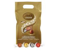 Lindt LINDOR Praline di Cioccolato al Latte, Fondente, Bianco, Nocciola, 80 Cioccolatini, in confezione assortita maxi formato 1kg