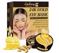 Linduray Skincare Patch Occhi al Collagene con 24K Gold, Maschera Idratante Antirughe per Occhiaie e Borse, Aiuta a Ridurre Gonfiore, Trattamento Rigenerante per Pelle Delicata, 60 Pezzi
