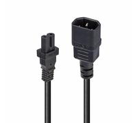 Lindy cavo prolunga di alimentazione IEC C14, figura 8, IEC C7, colore: nero, 1 m