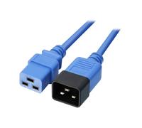 LINDY 1m IEC C19 to C20 Extension Cable, Blue Blue 1m Single