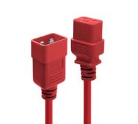 LINDY 1m IEC C19 to C20 Extension Cable, Red Red 1m Single