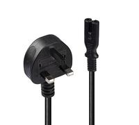 Lindy 2 m con presa UK spina a IEC C7 cavo di alimentazione a 3 pin, colore: nero