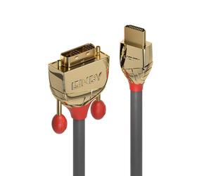 LINDY 2m HDMI to DVI-D Cable, Gold Line