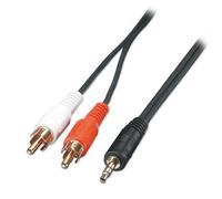 Lindy 3.5mm Stereo Jack M / 2 x Phono M 10.0m cavo audio 10 m Nero