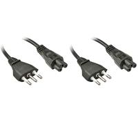 Lindy 30408 Cavo di Alimentazione, 2 m, Nero (Confezione da 2)