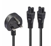 Lindy 30428 cavo di alimentazione Nero 2,5 m Spina di alimentazione di tipo G 2 x accoppiatore C5