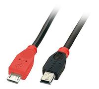 Lindy 31717 cavo USB USB 2.0 0,5 m Mini-USB B Micro-USB B Nero, Rosso