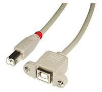 Lindy 31800 Prolunga USB 2.0, Tipo B Maschio/Femmina, 0,5 m, Grigio