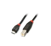 Lindy 31951 Cavo USB 2.0, Tipo Micro-A/Mini-B, 1 m, Nero