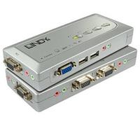Lindy 32827 Compact Switch KVM USB Audio, 4 Porte