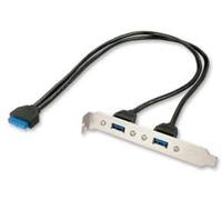 Lindy 33096 Staffa USB 3.0, 2 Porte, Nero