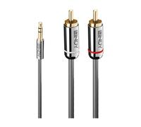 Lindy 35333 - Cavo audio con connettore jack da 3,5 mm su connettore jack Cromo Line, 1 m, colore: Antracite