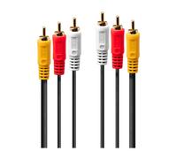 Lindy 35690 Cavo Audio/Video di Qualita, 3 X RCA Maschio a 3 X RCA Maschio, 1 M
