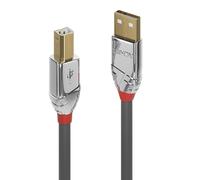 LINDY 36641 USB 2.0 Type A to B Cable, Cromo Line - Grey, 1m 1m Cromo Line