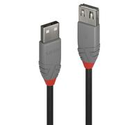 Lindy 36701 cavo USB USB 2.0 0,5 m USB A Nero, Grigio (Lindy 36701 0.5m USB-A [M] 2.0 To USB-A [F] 2.0 Anthra Line 480Mbps Exte NEW