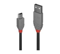 LINDY - Cavo USB a Micro USB 2.0 A/B, Anthra Line 0.5 Metri, Cavetto con Trasferimento Dati di 480Mbps | Compatibile con TV, Monitor, Tablet, Laptop, Camera | Cavo di Ricarica - Garanzia 10 Anni