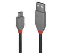 Lindy 36733 cavo USB USB 2.0 2 m USB A Micro-USB B Nero Grigio (Lindy 36733 2m USB-A M 2.0 To USB Micro-B M 2.0 Anthra Line 480 NEW