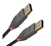 LINDY 36751 Cavetto USB Anthra Line USB 3.0 Tipo Maschio A/A, 1 m, Nero