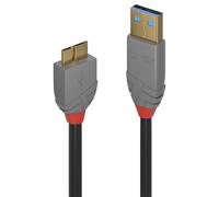 Lindy 36765 cavo USB USB 3.2 Gen 1 [3.1 Gen 1] 0,5 m USB A Micro-USB B Nero (0.5M USB 3.0 TYPE A - TO MICRO-B ANTHRA LINE) NEW