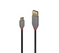 Lindy 36888 cavo USB USB 2.0 3 m USB A USB C Nero, Grigio (LINDY 36888 3m USB 2.0 Type A to C Cable, Anthra Line) NEW