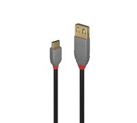 LINDY 36897 0.15 m Anthra Line USB 2.0 Type C to Female A Cable - Black