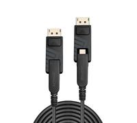 Lindy 38483 cavo DisplayPort 40 m Mini Nero (40m Fibre Optic Hybrid - 1.4 Cable with Detachable DP Connectors Warranty: 24M) [38483]