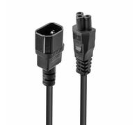 Lindy 3m IEC C14 to IEC C5 Extension Power Cable/Cloverleaf Lead, Black