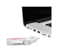 LINDY 40454 - Serratura porta USB-A (1 chiave, 4 serrature), bianca