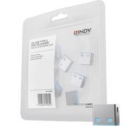 LINDY 40462 Blocco porta USB USB-Lock Kit da 10 Blu Lucchetto a chiave Senza ch