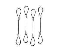 LINDY 40774 Cable Adapter Tethers - Pack of 4, Black
