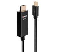 Lindy 40921 cavo e adattatore video 1 m Mini DisplayPort HDMI Nero (1M ACTIVE MINI DISPLAYPORT TO HDMI C) NEW