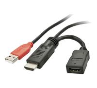 LINDY 41080 HDMI Cavo di alimentazione diretta Spina HDMI-A, Spina USB-A, Presa