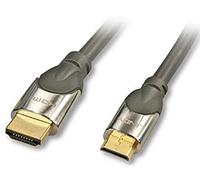 Lindy 41436 Cavo Mini HDMI/HDMI, High Speed, 4K, 3D, con Ethernet, Cromo, 1 mt, Grigio
