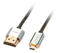 LINDY 41680 HDMI Cavo Spina HDMI-A, Spina HDMI Micro-D 0.50 m Grigio UHD 4K;,