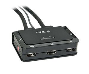 Lindy 42340 KVM Switch Compact HDMI USB e Audio, 2 porte