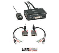 Lindy 42341 Switch KVM DVI-D Single Link, USB 2.0 & Audio, 2 porte
