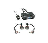 Lindy 42342 KVM Switch Compact USB Audio VGA, 2 Porte